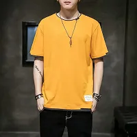 Yellow Men's Cotton T-Shirt - Stylish & Breathable Summer Fashion
