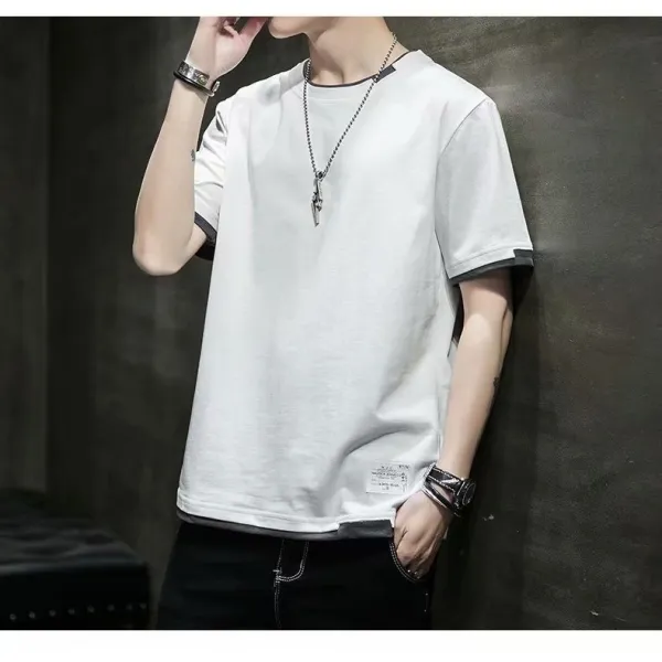 White Cotton Men's T-Shirt Stylish & Breathable - High-Quality Fabric - Summer F