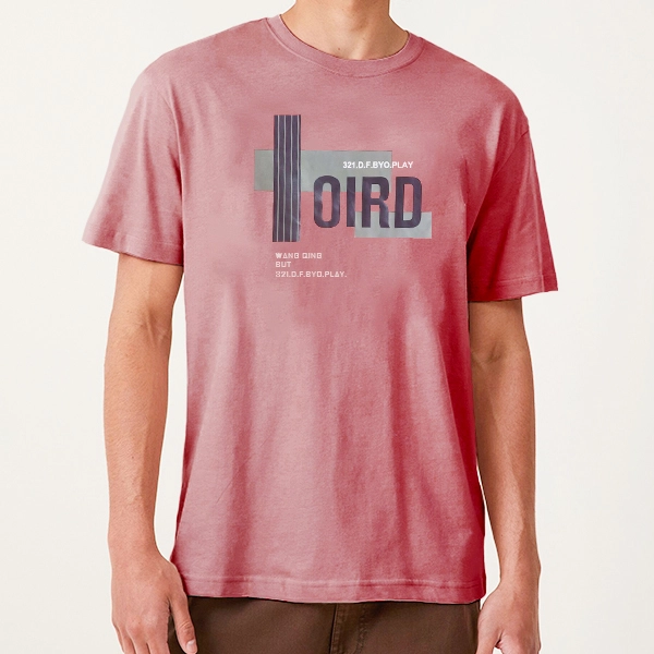 Pink Letter Print T-Shirt - Stylish and Comfortable Men's Fashion Top