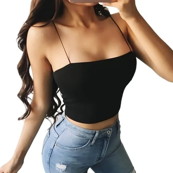 Fashionable Black Crop Top- Trendy Tank for Women