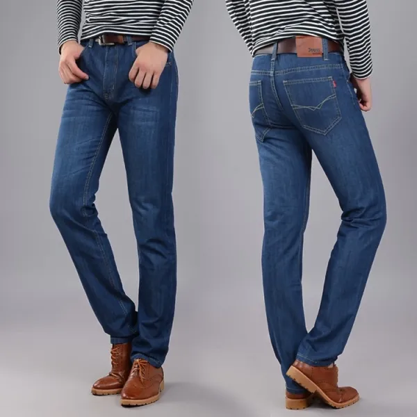 Blue Denim High Waist Button-Up Straight Fit Women's Ripped Jeans