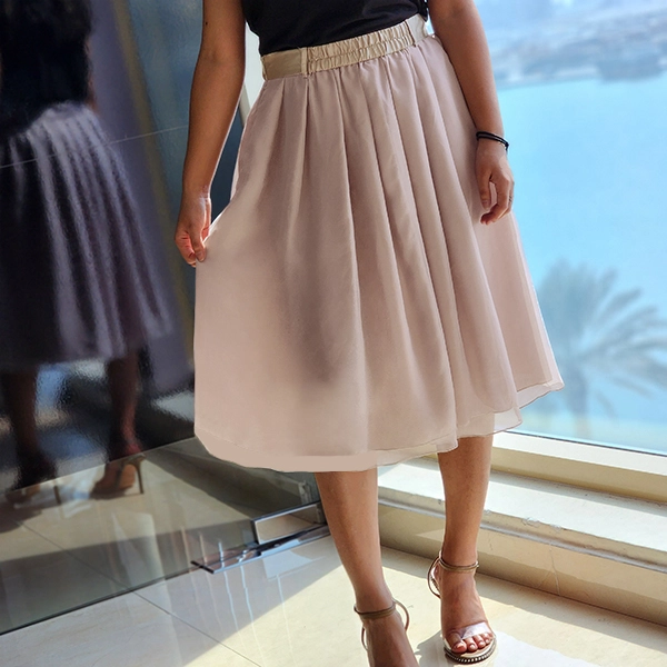 Simple matching comfortable breathable pleated elastic waist high waist slim ski