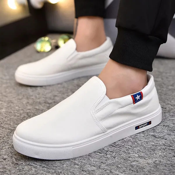 Elegant Solid Color Slip-on Canvas Flat Shoes