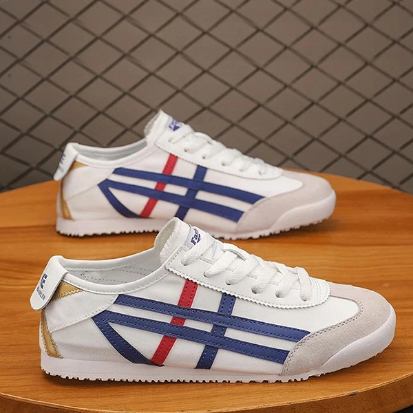 Colorful Stripes Pattern Men Flat Shoes Lace Up Soft Bottom Fashion Casual Party