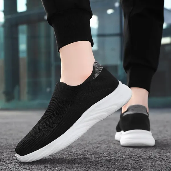 Mesh Breathable Slip-On Wear Resistant Almond Toe Lightweight Men Walking Flat F