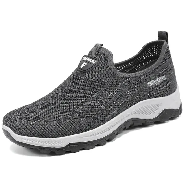 Breathable Hollow Mesh Slip-On Men Fashionable Casual Flat Walking Sports Sneake