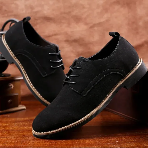 Men's Luxury Formal Shoes Lace-Up PU Loafers Dress Shoes Pointed Toe Fashion Foo