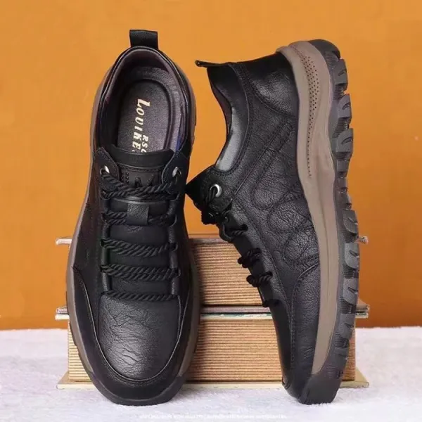 Premium Synthetic Leather Casual Boots - Slip On Black