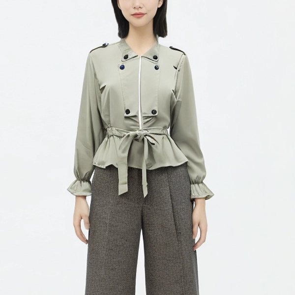 Collar Neck Blazer Jacket Casual Cover-Up Suit Coat Button Closure Women Jacket