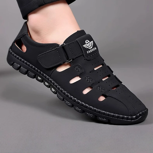 Stitch Hollow Detail Buckle Velcro Closure Durable Men's Lightweight Breathable