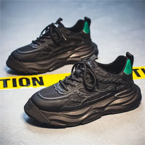 Fashion Design Mesh Fabric Breathable Men Sneakers Lace Up Soft Sole Sports Runn