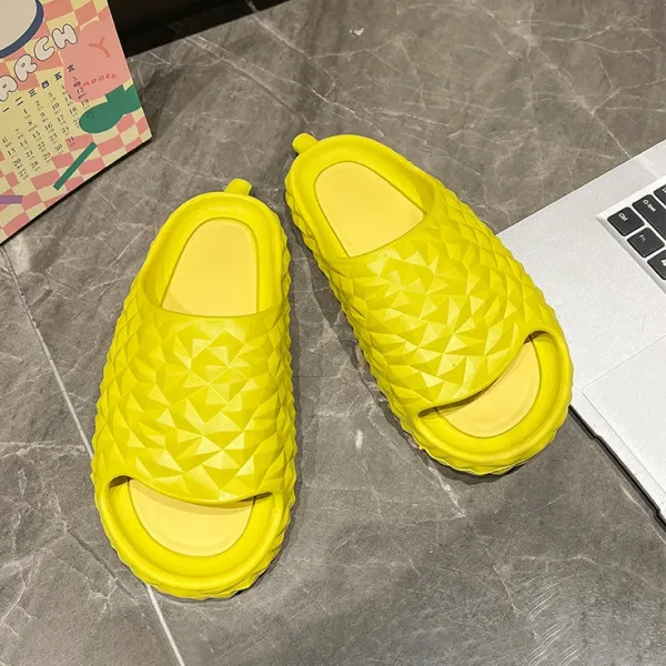 Yellow Comfortable PVC Slippers with Rubber Sole for Fashionable Men