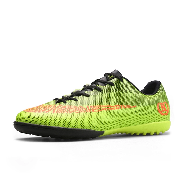 Green Synthetic Leather Soccer Turf Shoes for Men