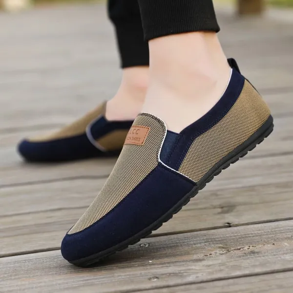 Luxury Men's Formal Shoes Fashionable Slip-On Moccasins Khaki Color Rubber Sole