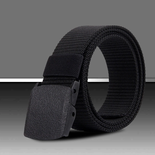 Premium Black Automatic Buckle Nylon Belt for Men - Perfect for Office and Casua