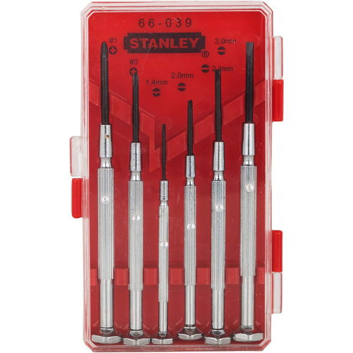 Stanley Hand Tools 66-039 6 Piece Jeweler's Screwdriver Set