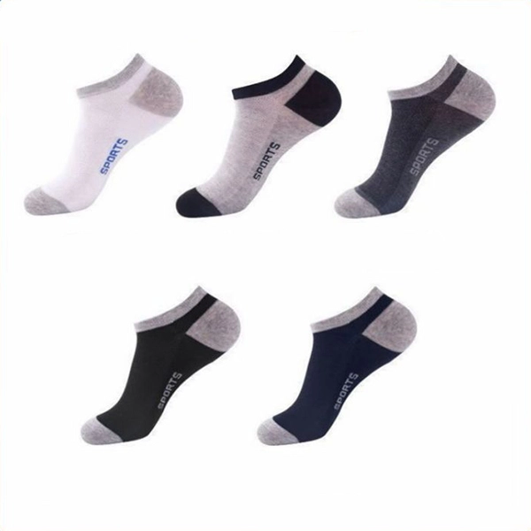 Multi Tone Breathable Men Low Cut Socks Cotton Fabric Casual Sports Ankle Socks