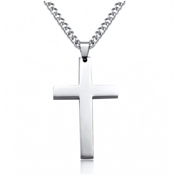 Men's Stainless Steel Cross Pendant Necklace