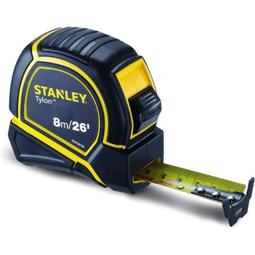 Stanley Tylon Short Tape Measure 8M/26' X 25Mm, Yellow/Black - Stht36195