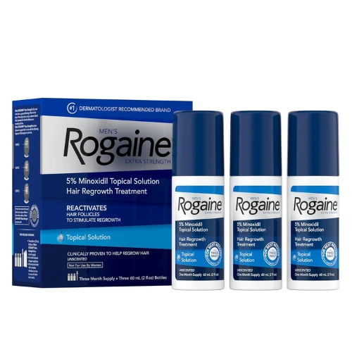 Men's Rogaine Extra Strength 5% Minoxidil Topical Solution for Thin Hair