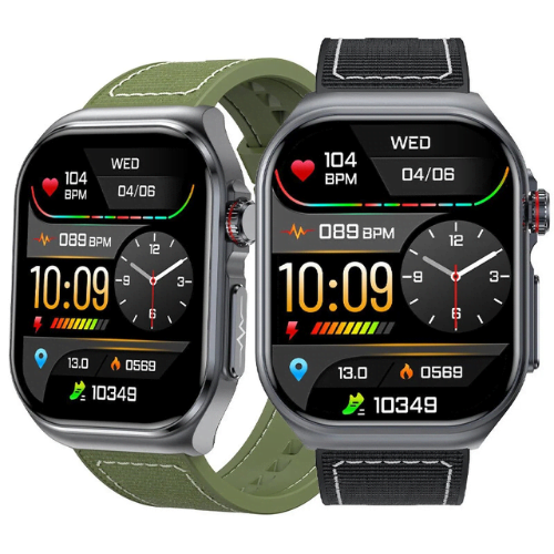 ET585 Smart Watch - 2.04" AMOLED, PPG+ECG, HRV & Health Monitoring, NFC, Music P