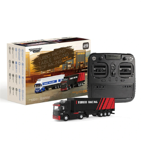 Turbo Racing C50 1/76 2.4G 4WD RC Car Semi -Truck Tractor Trailer Heads LED Ligh
