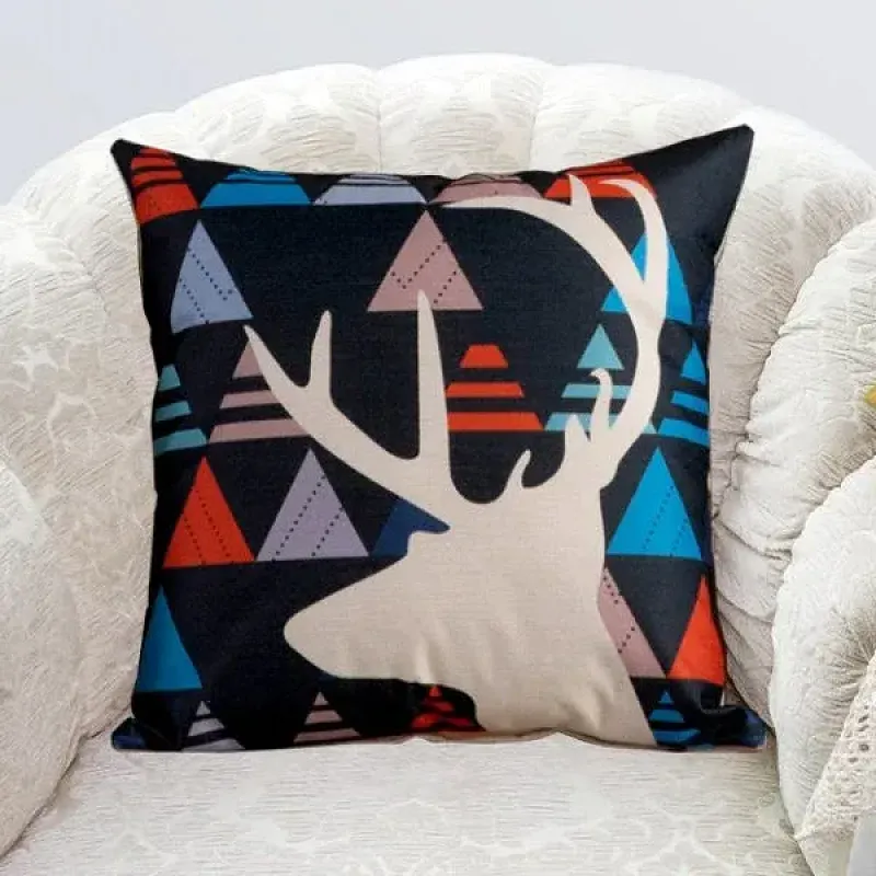 Abstract Deer Pattern Throw Pillow