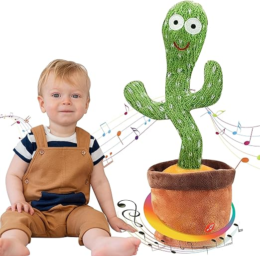 Dancing Cactus Repeat Talking Toy Electronic Plush Toys Can Sing & Record (USB L