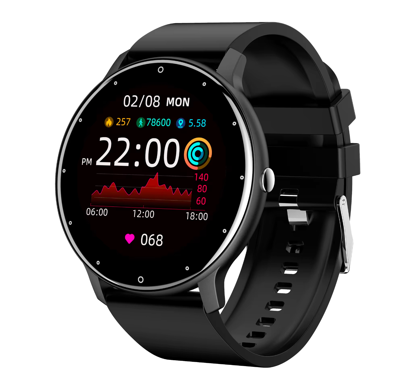 ZLO2D pro Digital Round SmartWatch Heart Rate Sleep reloj Inteligente Waterproof