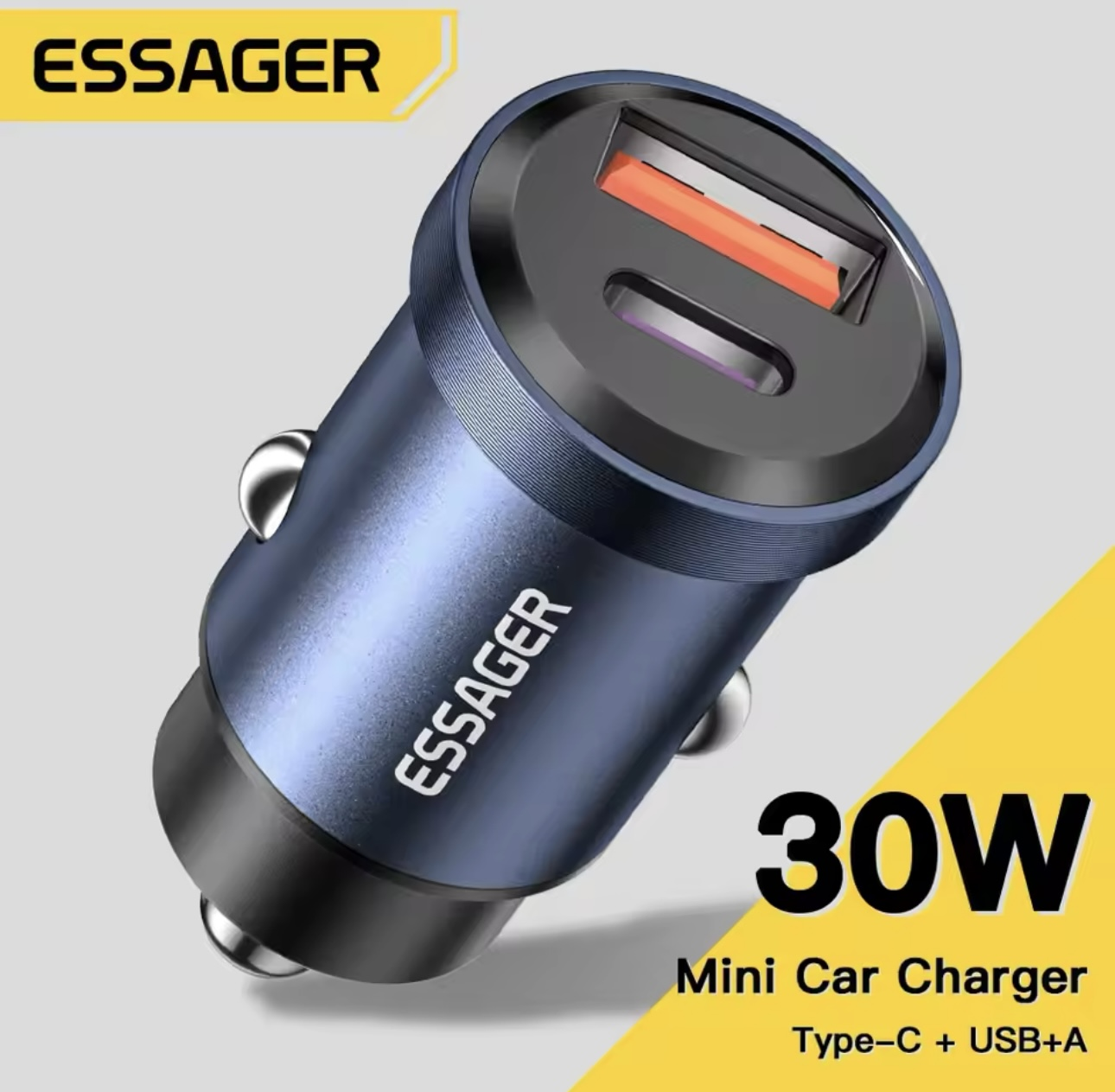 Essager 30W 5A QC PD 3.0 SCP USB Car Charger Quick Charge4.0 USB Type C Car Fast