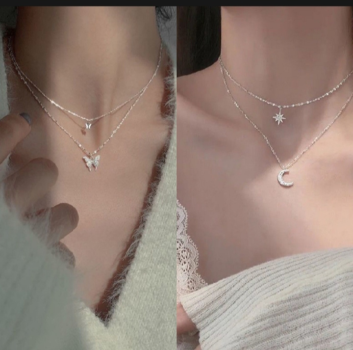 Star moon butterfly pendent