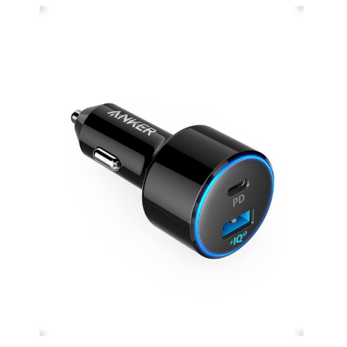 Anker Auto Ladegerät PowerDrive Speed+ 2, USB C Kfz Ladegerät 2 Port 49W mit Pow