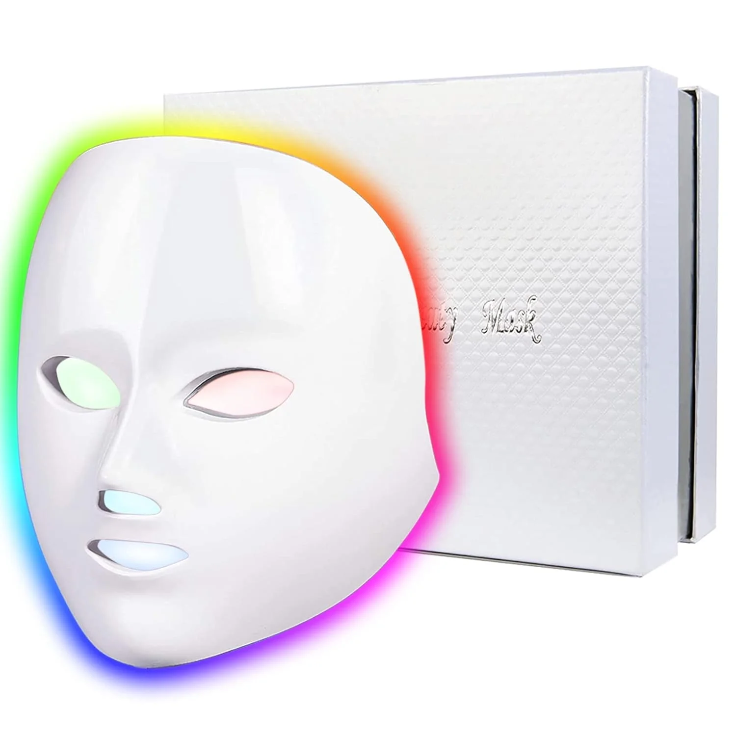 Led Face Mask Light Therapy, Red Light Therapy for Face, 7-1 Colors LED Facial S
