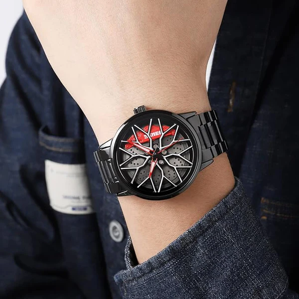 casual luxury wheel round watch
