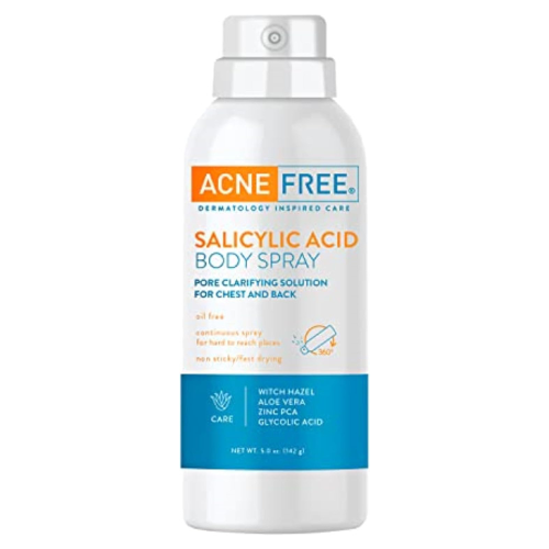 AcneFree Salicylic Acid Body Spray, Pore Clarifying Solution for chest and back,