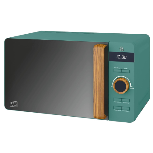 Swan SM22036LGREN Nordic LED Digital Microwave with Glass Turntable, 6 Power Lev