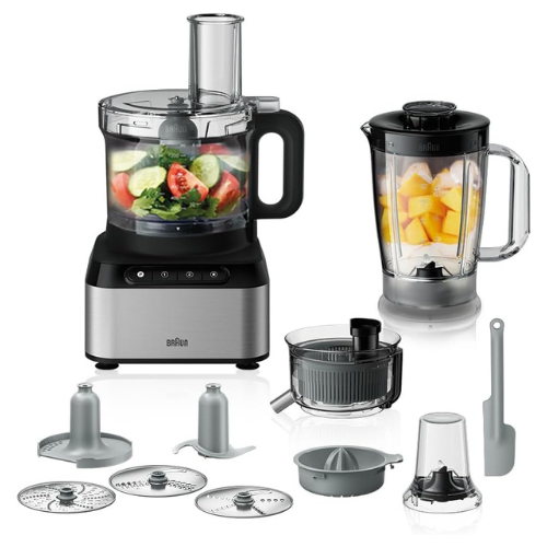 Braun Fp 3235 Si Purease 12 In 1 Food Processor, 800W, 2.1L Bowl, Metal Design, 