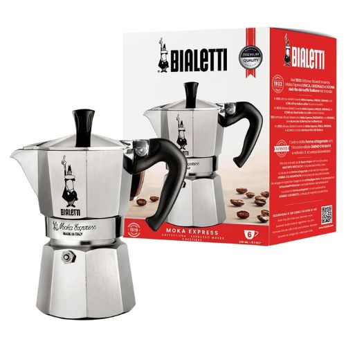 Bialetti Cafetière from Bialetti Moka Express 6tz, Silver, 1 Count (Pack of 1), 