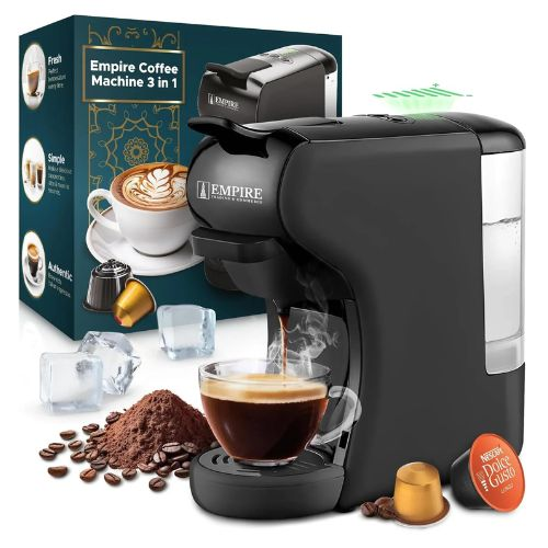 Empire Coffee Machine - 1450W Powerful Pod Coffee Machine with 600ML Detachable 