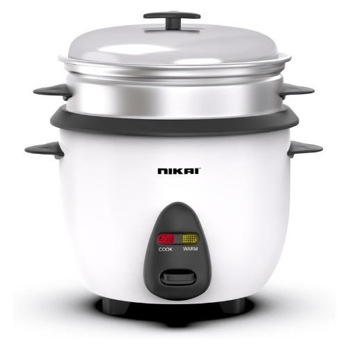 Nikai 1L 400W 2-in-1 Non-Stick Electric Rice Cooker With Steamer, Multicooker, C