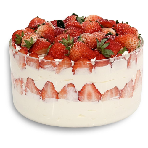 Opexscal 104oz Large Glass Trifle Bowl, Modern Design Clear Glass Round Dessert