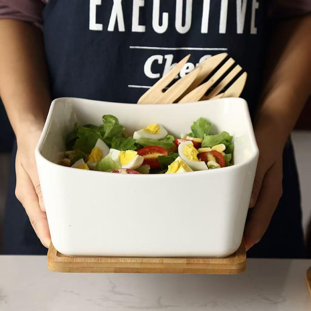 SLEEPHEAD®Poecealin Serving Bowl, Salad Bowl Set of 4, 80 Oz Large Capacity Serv