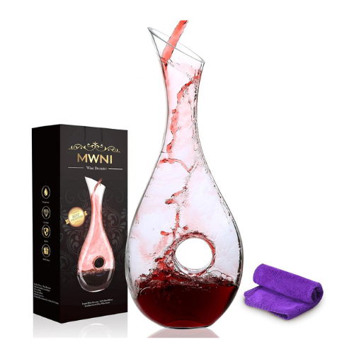 MWNI Wine Decanters and Carafes -1.2 Liters Lead-Free Crystal Wine Decanter Set,