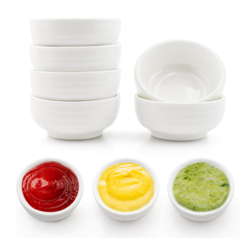 DRAONGYE Ultra-Strong Ceramic Dip Bowls Set, Mini Bowl Soy Sauce Plate, Condimen