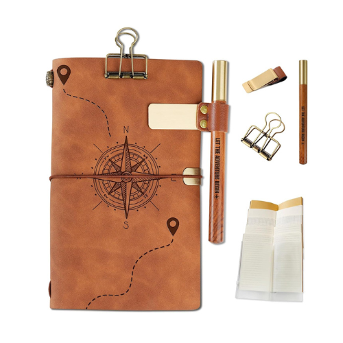 InnoBeta Refillable Leather Journal Travelers Notebook 7x5 Inches, Travel Diary 
