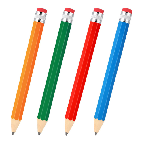 Gersoniel 4 Pcs Wooden Jumbo Pencils 14 Inch Big Novelty Pencil with Cap and Era