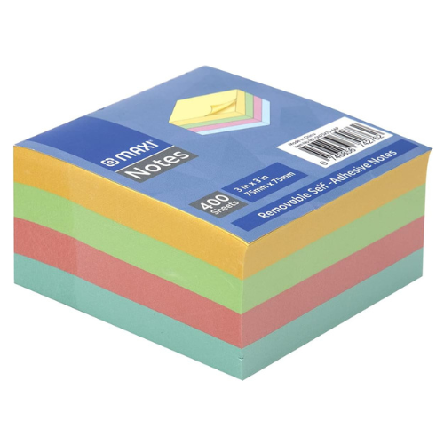 Maxi Assorted Pastel Color Sticky Notes, 75X75mm, 4X100 Sheets, Mx-Sn75X75-4Ap
