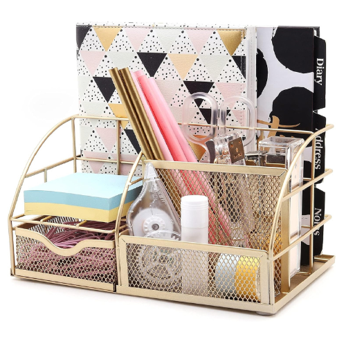 Exerz Desk Organiser/Mesh Desk Tidy Caddy/Pen Holder/Multifunctional Organiser W