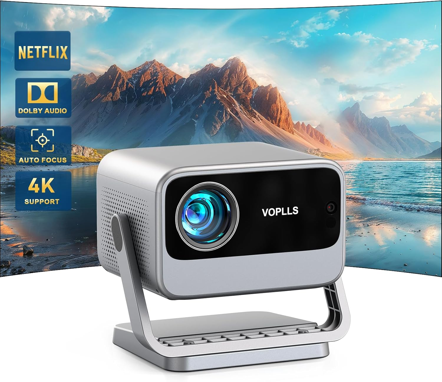 【Netflix Officially & Dolby Audio】Smart Projector 4K, Auto Focus & Keystone, VOP
