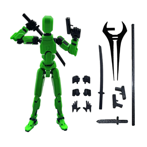 QAONIE 3D Printed 5.54-inch Multi-Jointed Action Figures Dummy13, Full Body Mech